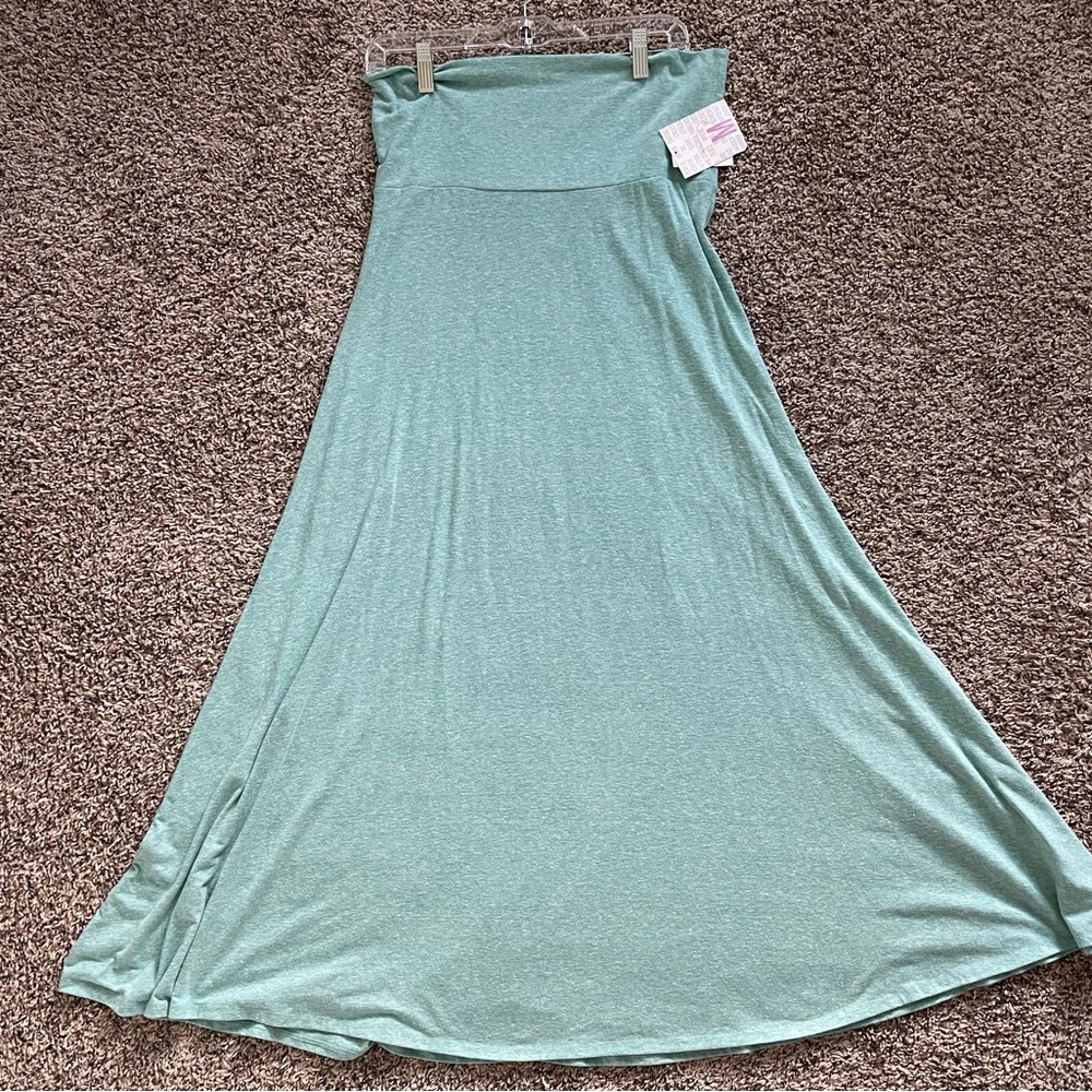 LuLaRoe Green Asymmetrical Maxi Skirt A-line Casual Size M NWT